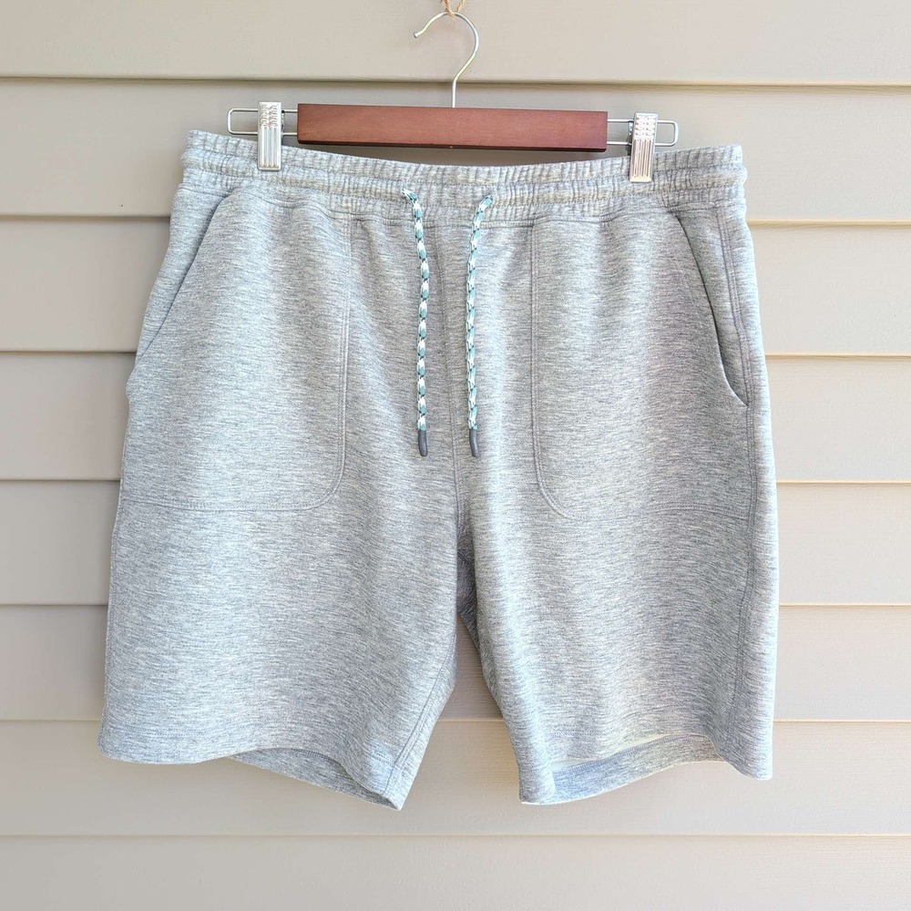 Kenneth Cole Active Sweat Shorts Mens Large Gray Heather Drawstring Pockets
